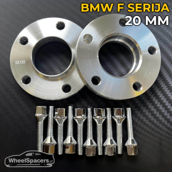 BMW rastafkės, rastafkių komplektai, 5x120, 72.6mm, 20mm, komplektas su varžtais, BMW F serija, išnešimo adapteriai